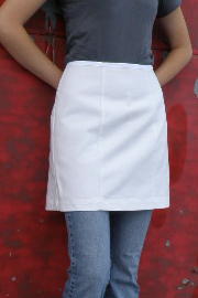 Women's Waist Apron style W700 shown in White 100% cotton 10 oz. Bull Denim.